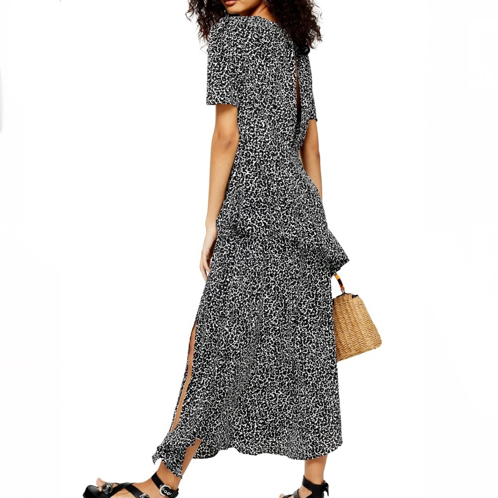 NEW TOPSHOP ANIMAL PRINT RUFFLE MAXI DRESS - Picture 6 of 9